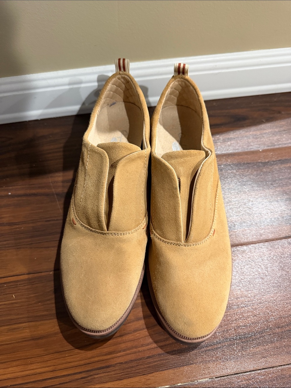 Dr. Scholl's Tan Suede Slip-On Flats
